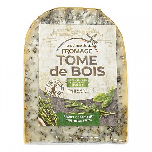 Сыр "Том де Буа с прованскими травами" 41% голова целиком вакуум 4,5кг, упак. 1шт