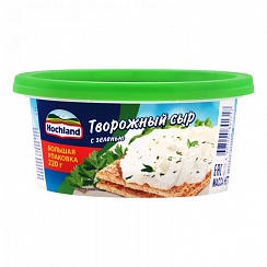 Сыр Хохланд Творожный с зеленью 220гр 1*6